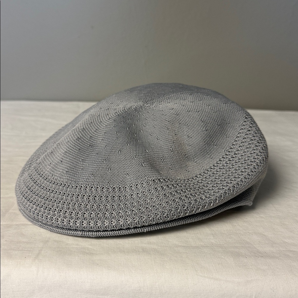 Kangol Grey Knit Flat Cap Large Ventair Style Classic Ivy Hat - Picture 2 of 6